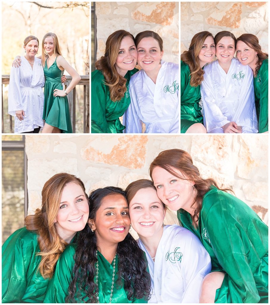 emerald bridesmaids robes