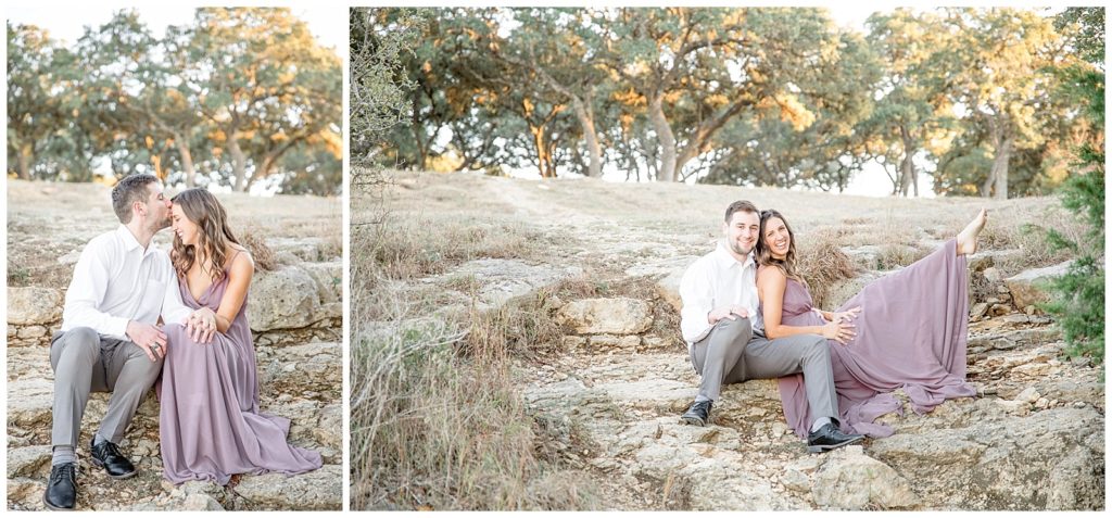 overlook park engagement fall  canyon lake purple dress